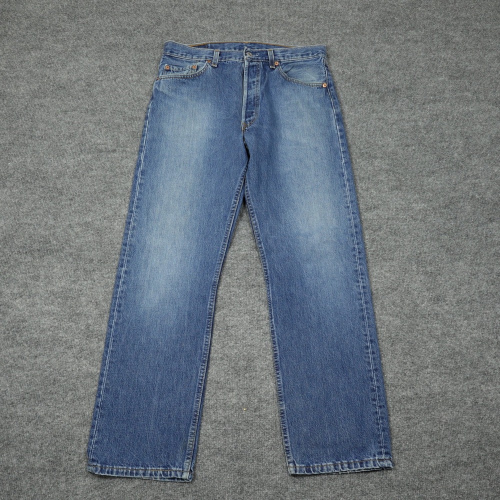 Vintage Levi's 501 Jeans Mens 34x30 Blue Straight Leg Button Fly Made in USA